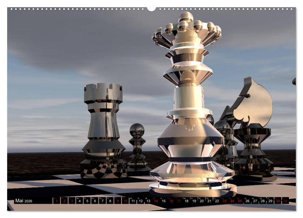 SCHACH - Spiel der Könige (CALVENDO Premium Wandkalender 2026)