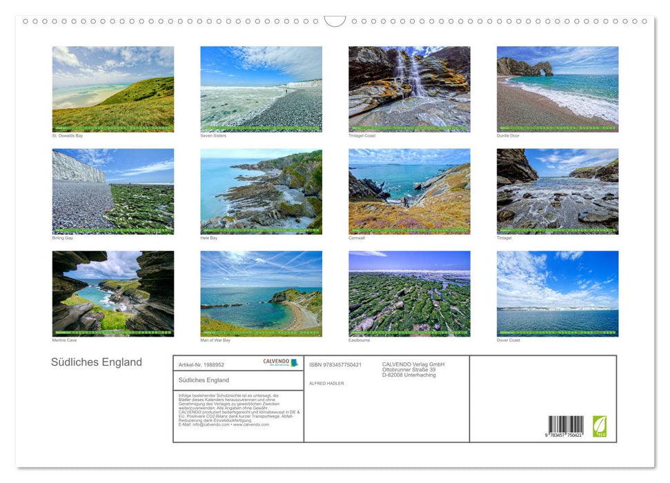Südliches England (CALVENDO Wandkalender 2026)