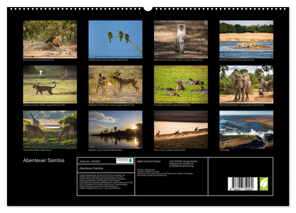 Abenteuer Sambia (CALVENDO Premium Wandkalender 2026)