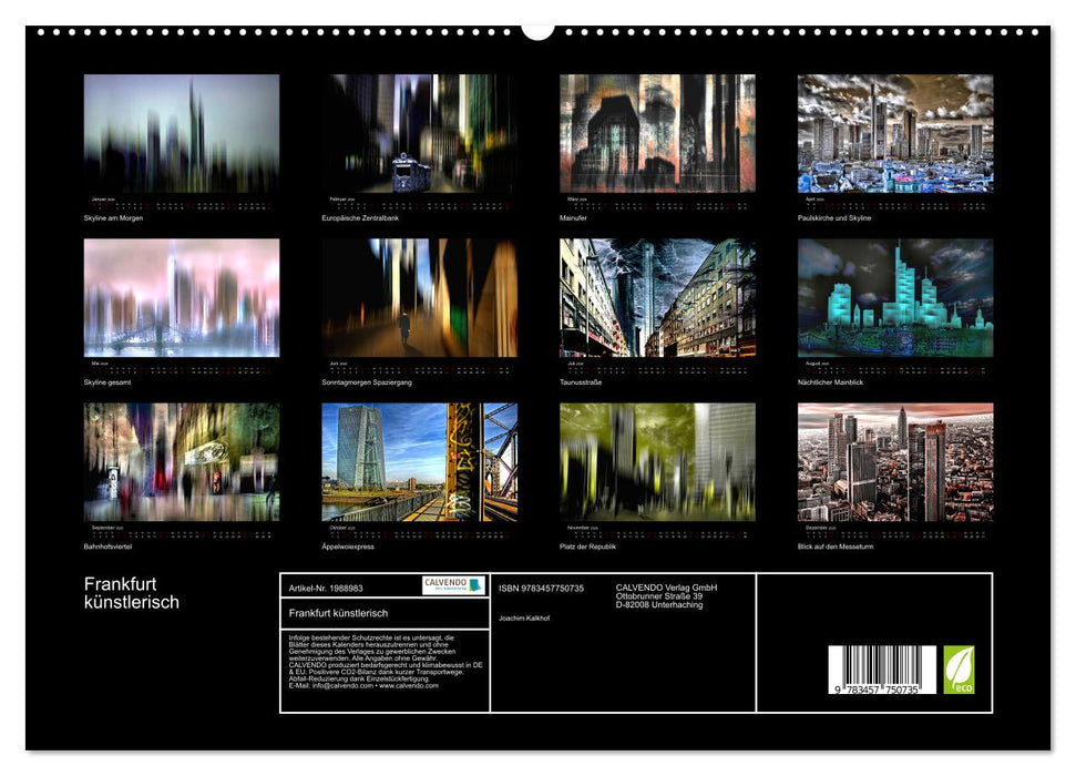 Frankfurt künstlerisch (CALVENDO Premium Wandkalender 2026)