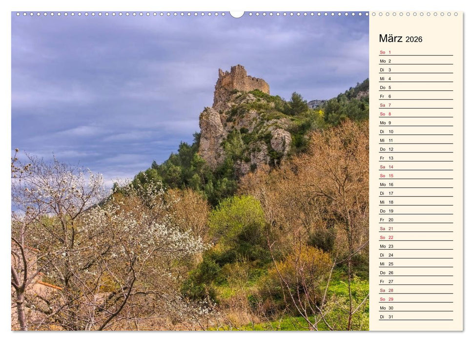Katharerburgen - Entdeckungen im Pays Cathare (CALVENDO Premium Wandkalender 2026)