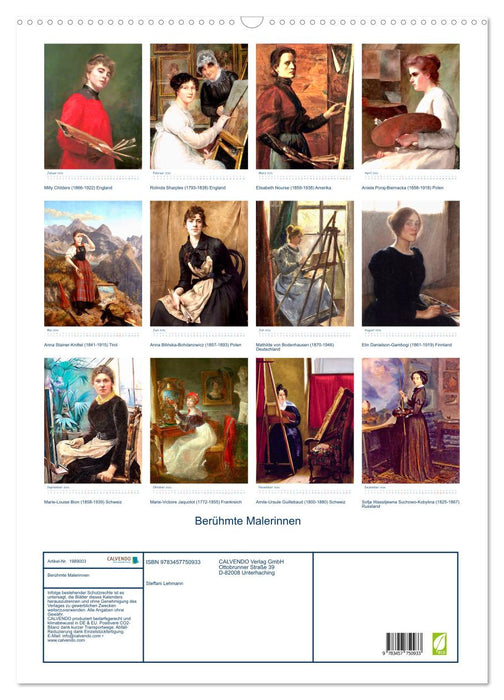 Berühmte Malerinnen (CALVENDO Wandkalender 2026)