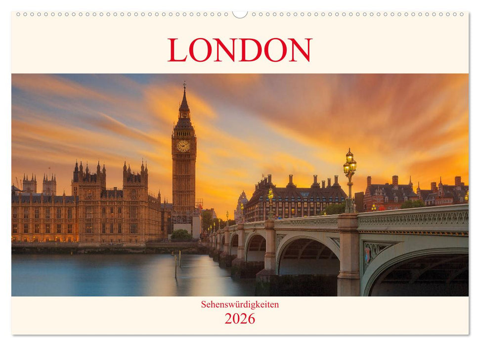London Sehenswürdigkeiten (CALVENDO Wandkalender 2026)