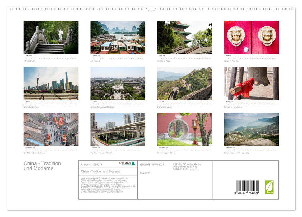 China - Tradition und Moderne (CALVENDO Premium Wandkalender 2026)