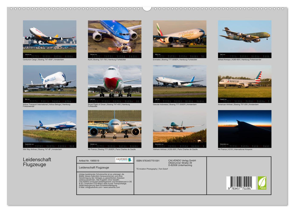 Leidenschaft Flugzeuge (CALVENDO Premium Wandkalender 2026)