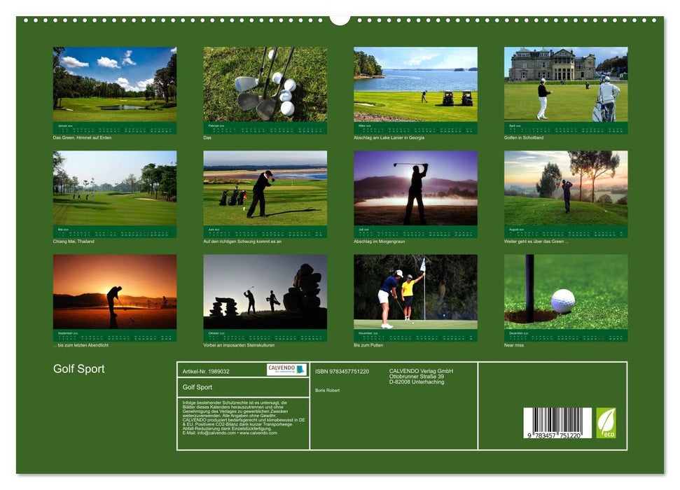 Golf Sport (CALVENDO Premium Wandkalender 2026)