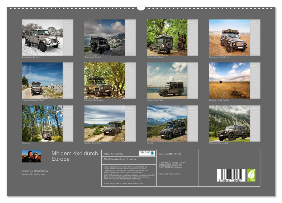 Mit dem 4x4 durch Europa (CALVENDO Premium Wandkalender 2026)
