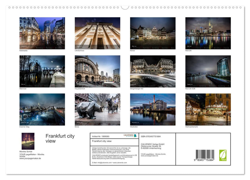 Frankfurt city view (CALVENDO Premium Wandkalender 2026)