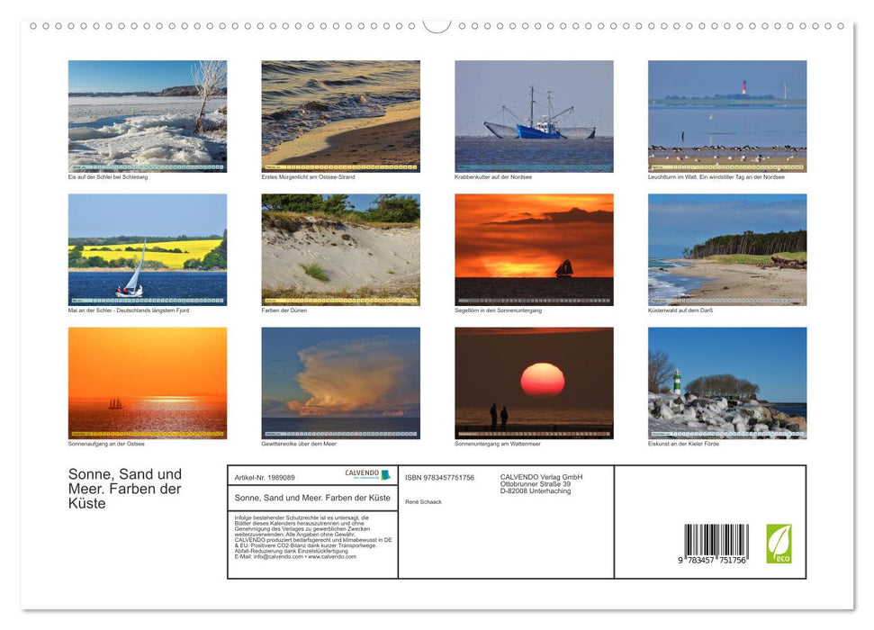 Sonne, Sand und Meer. Farben der Küste (CALVENDO Premium Wandkalender 2026)