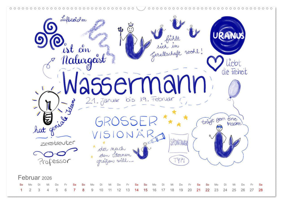 Sternzeichen-Kalender (CALVENDO Premium Wandkalender 2026)