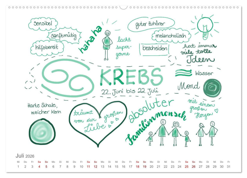 Sternzeichen-Kalender (CALVENDO Premium Wandkalender 2026)
