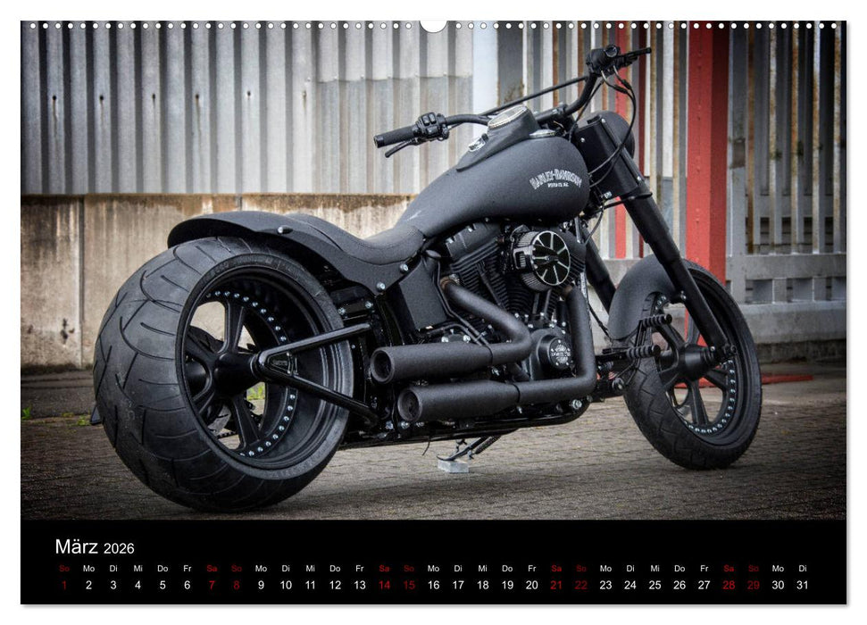 Exklusive Best of Fat Ass Custombike Edition, feinste Harleys mit fettem Hintern (CALVENDO Premium Wandkalender 2026)