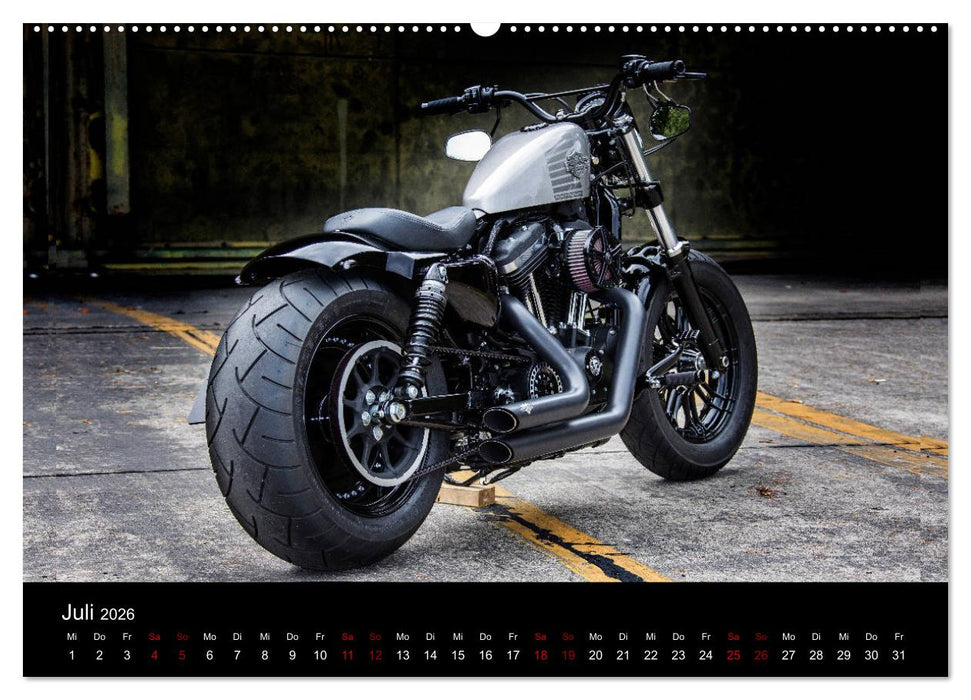 Exklusive Best of Fat Ass Custombike Edition, feinste Harleys mit fettem Hintern (CALVENDO Premium Wandkalender 2026)
