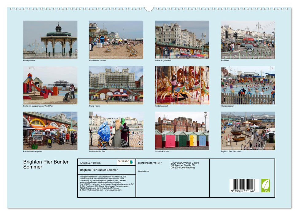 Brighton Pier Bunter Sommer (CALVENDO Premium Wandkalender 2026)