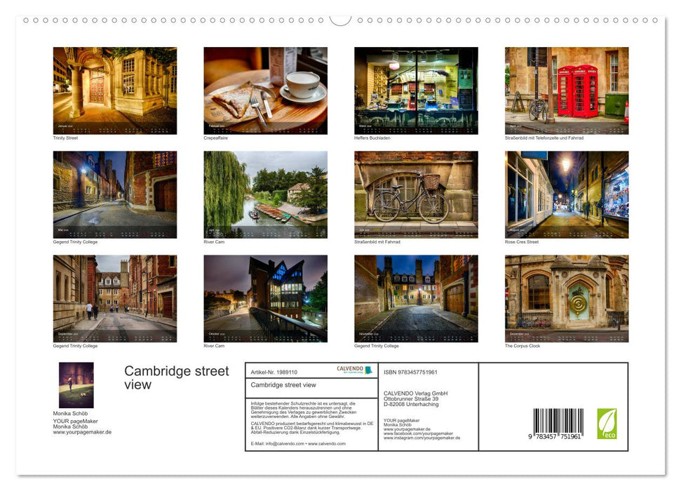 Cambridge street view (CALVENDO Premium Wandkalender 2026)