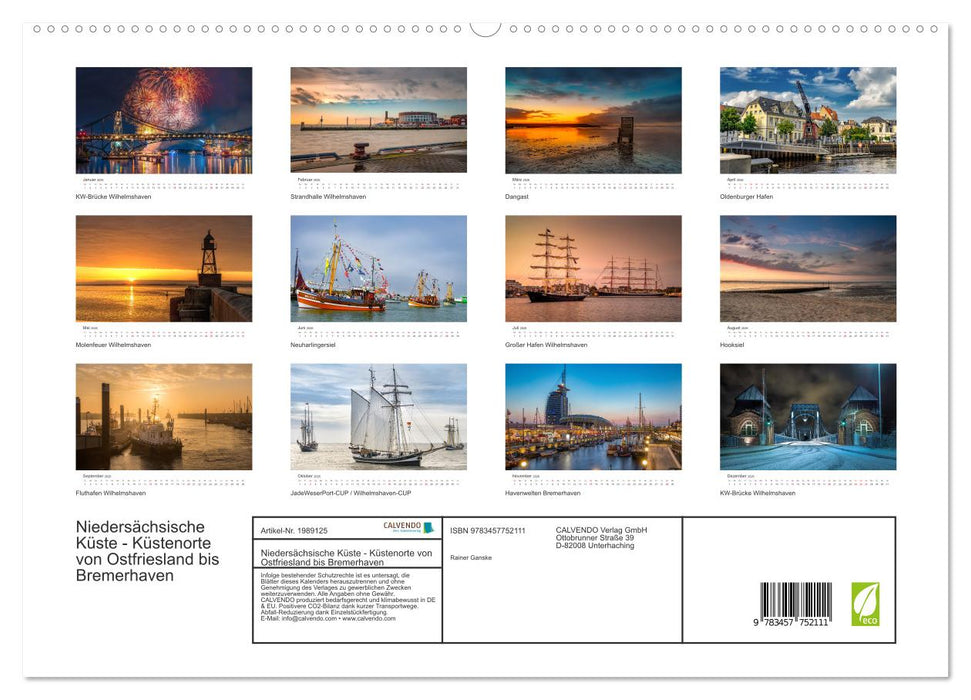 Niedersächsische Küste - Küstenorte von Ostfriesland bis Bremerhaven (CALVENDO Premium Wandkalender 2026)