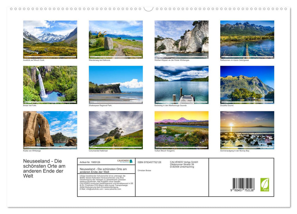 Neuseeland - Die schönsten Orte am anderen Ende der Welt (CALVENDO Premium Wandkalender 2026)