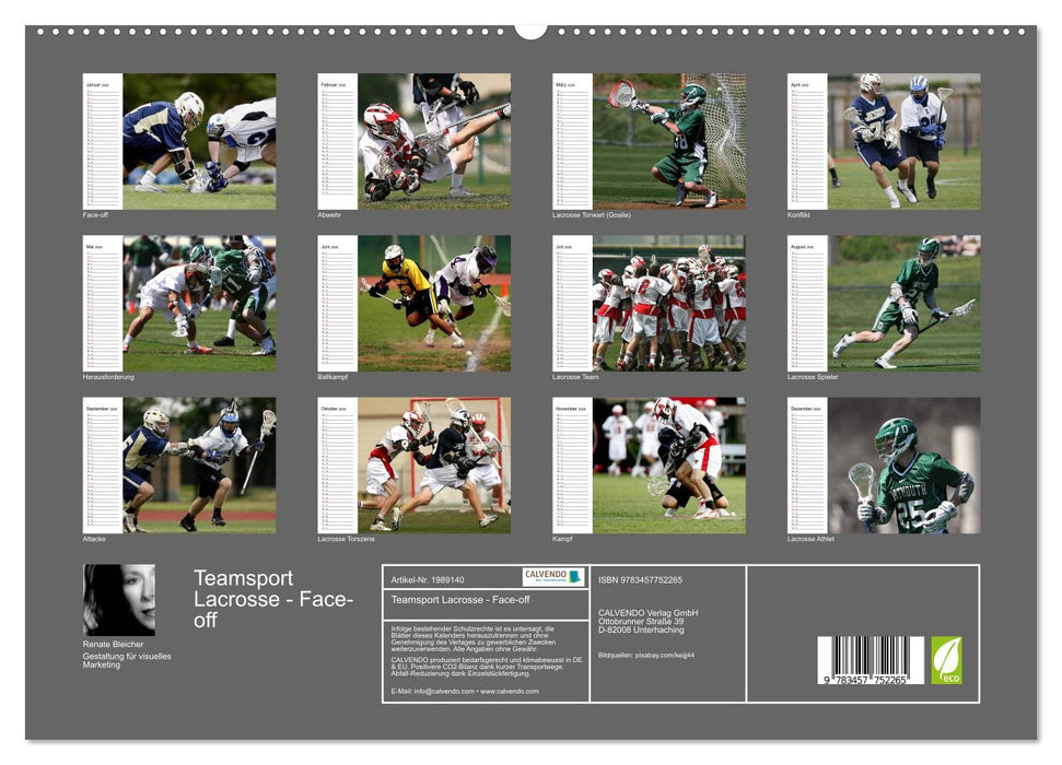 Teamsport Lacrosse - Face-off (CALVENDO Premium Wandkalender 2026)