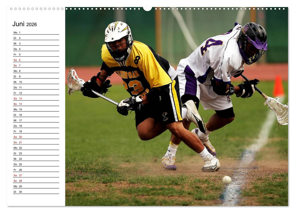 Teamsport Lacrosse - Face-off (CALVENDO Premium Wandkalender 2026)