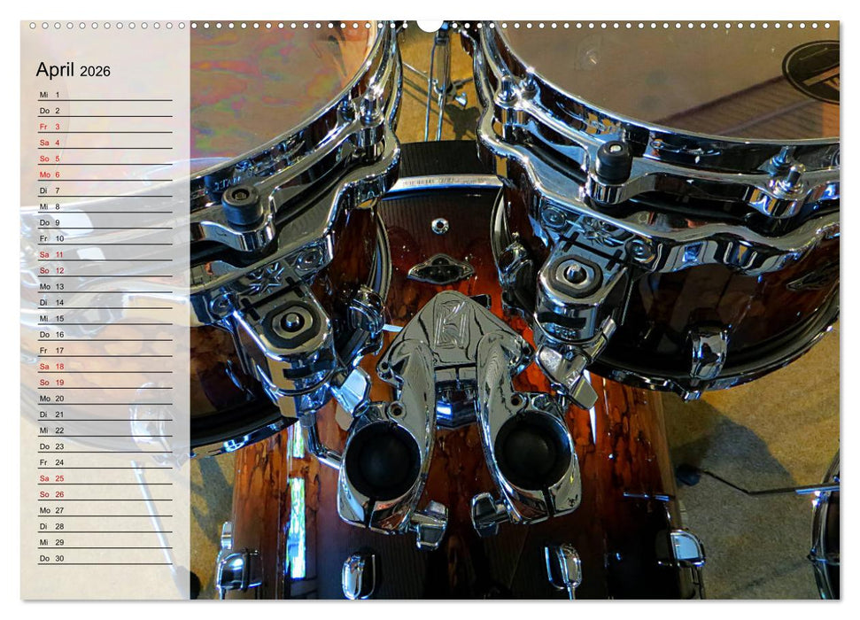 Schlagzeug onstage - "abgerockt" (CALVENDO Premium Wandkalender 2026)