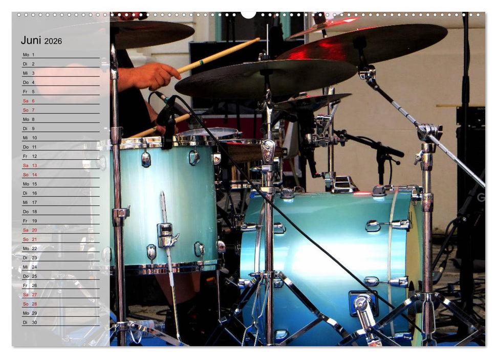 Schlagzeug onstage - "abgerockt" (CALVENDO Premium Wandkalender 2026)