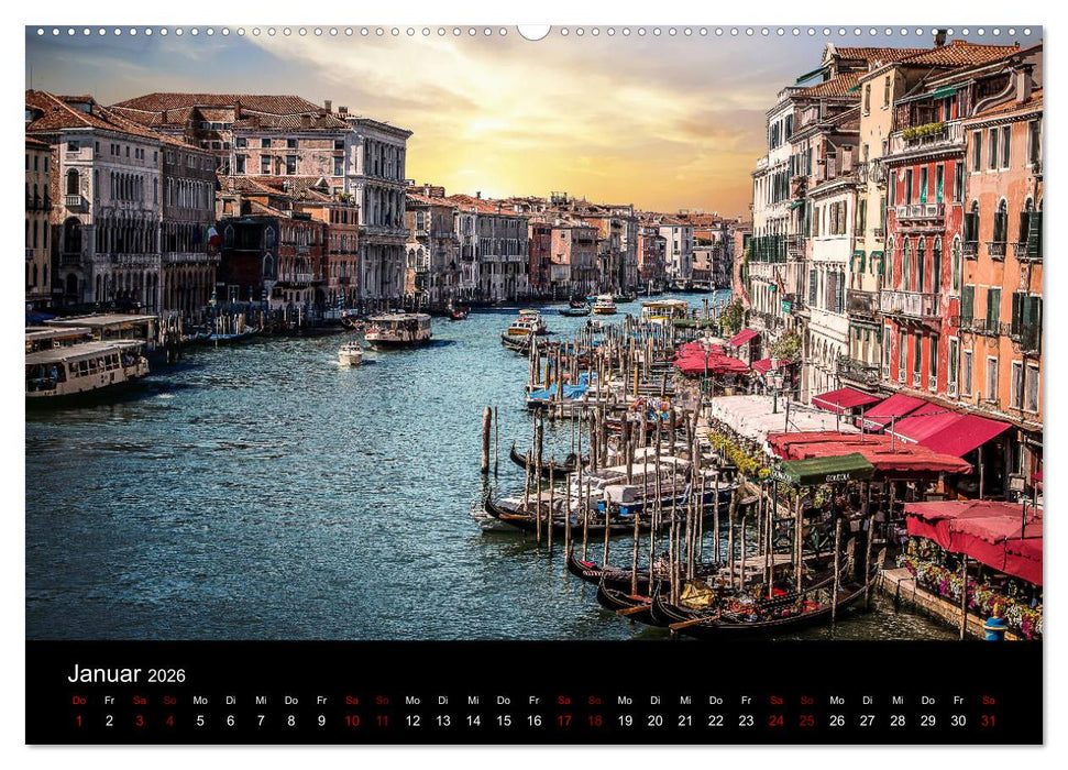 Momenti di Venezia - Venezianische Momente (CALVENDO Premium Wandkalender 2026)