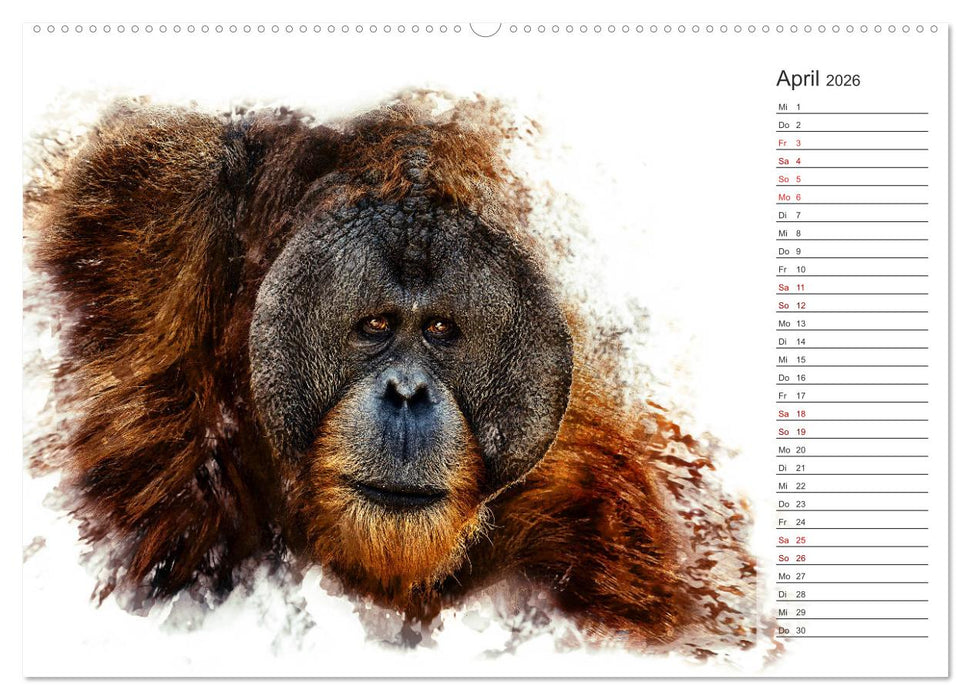 Tierportraits - Fine Art (CALVENDO Premium Wandkalender 2026)