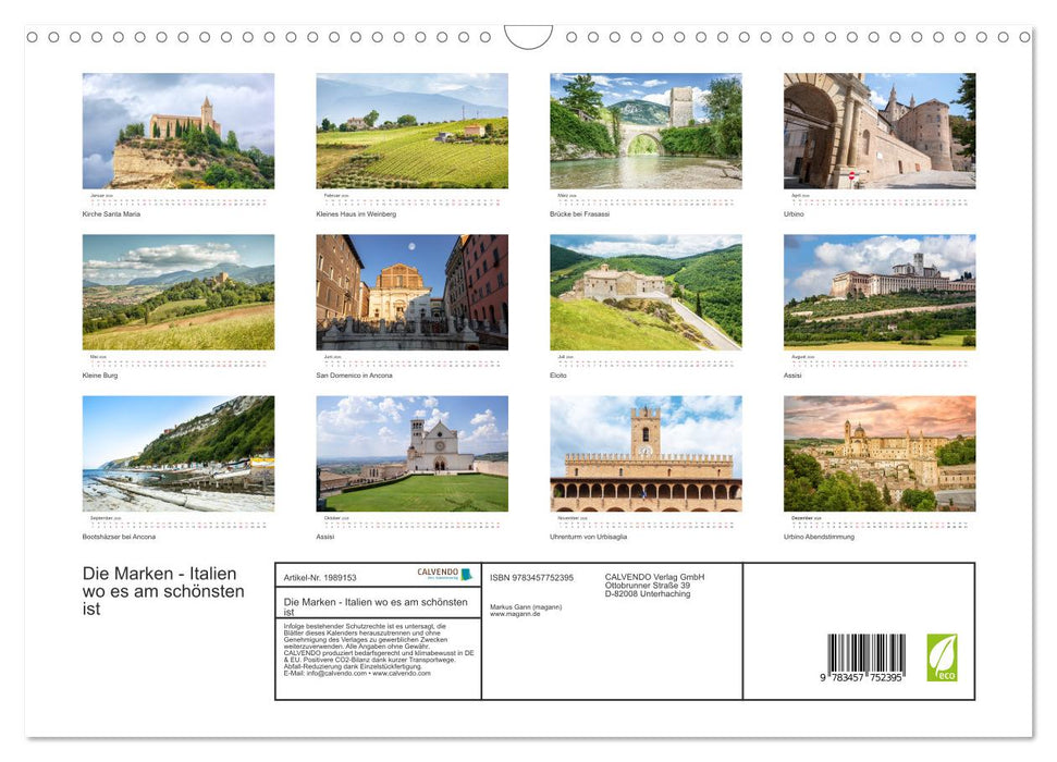 Die Marken - Italien wo es am schönsten ist (CALVENDO Wandkalender 2026)