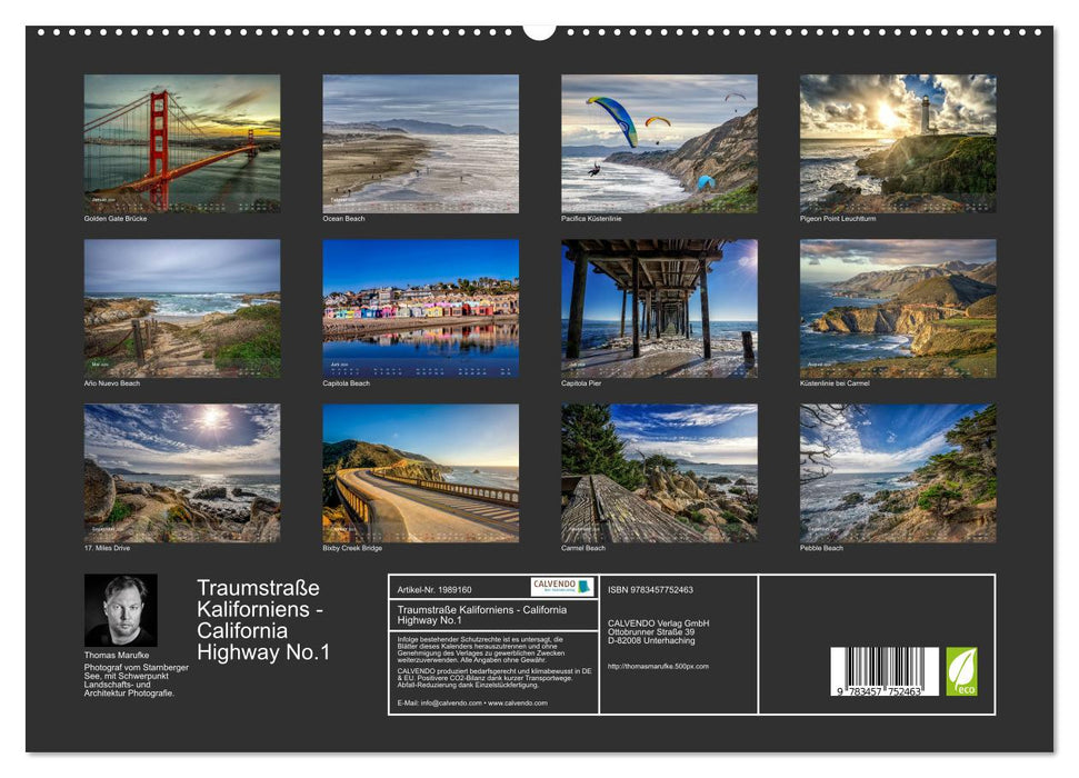 Traumstraße Kaliforniens - California Highway No.1 (CALVENDO Premium Wandkalender 2026)