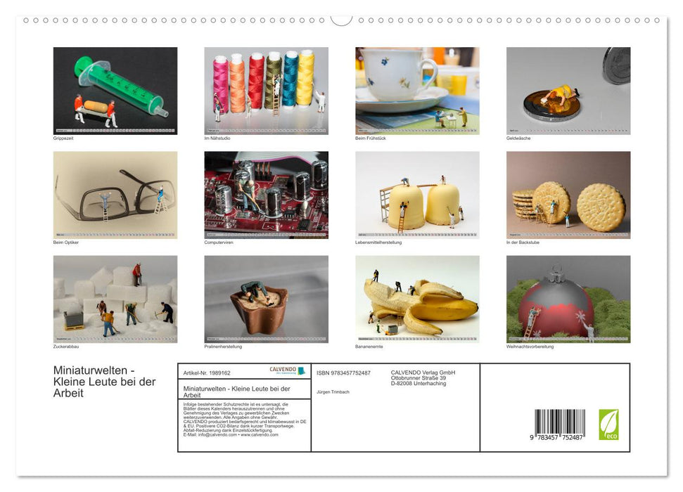 Miniaturwelten - Kleine Leute bei der Arbeit (CALVENDO Premium Wandkalender 2026)
