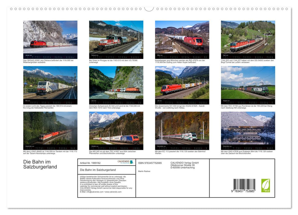 Die Bahn im Salzburgerland (CALVENDO Premium Wandkalender 2026)