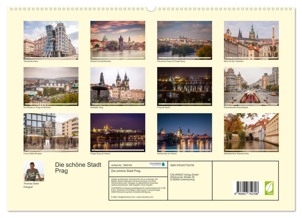 Die schöne Stadt Prag (CALVENDO Premium Wandkalender 2026)