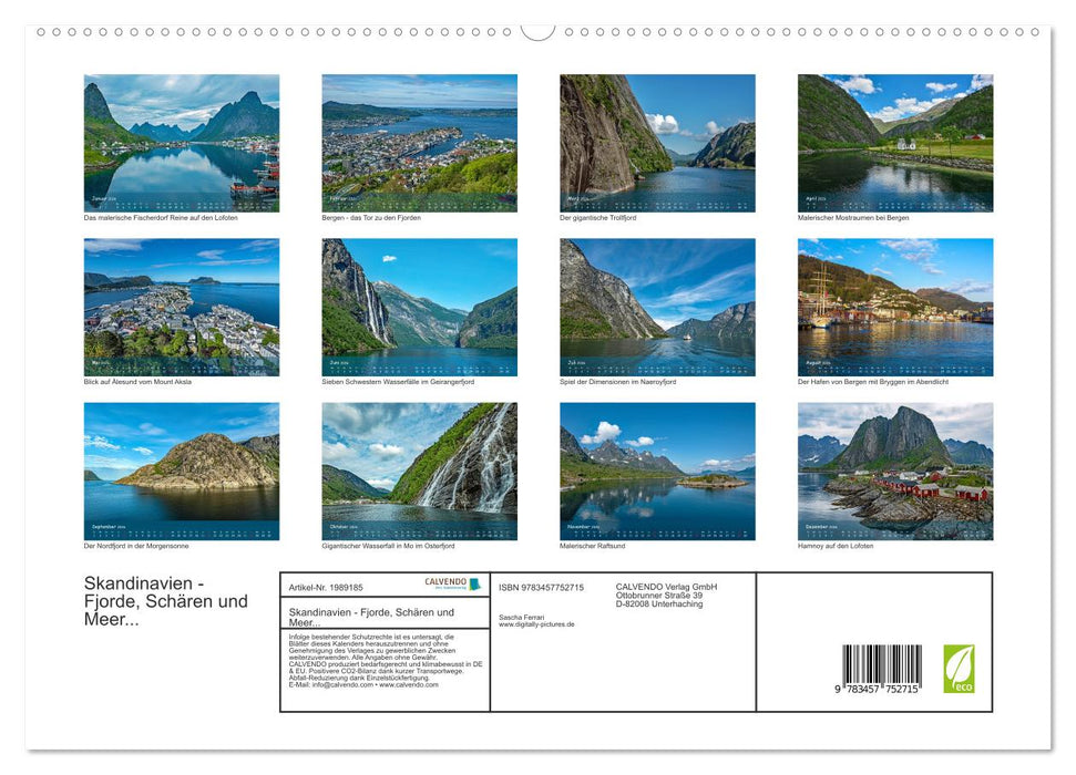 Skandinavien - Fjorde, Schären und Meer... (CALVENDO Premium Wandkalender 2026)