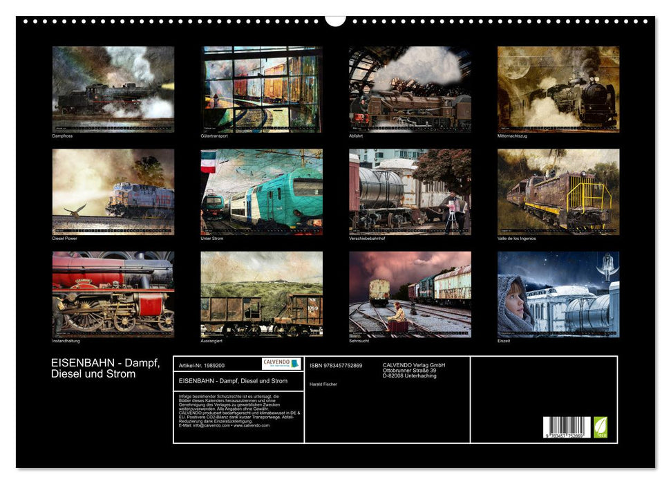EISENBAHN - Dampf, Diesel und Strom (CALVENDO Wandkalender 2026)