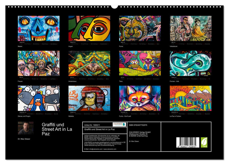 Graffiti und Street Art in La Paz (CALVENDO Premium Wandkalender 2026)