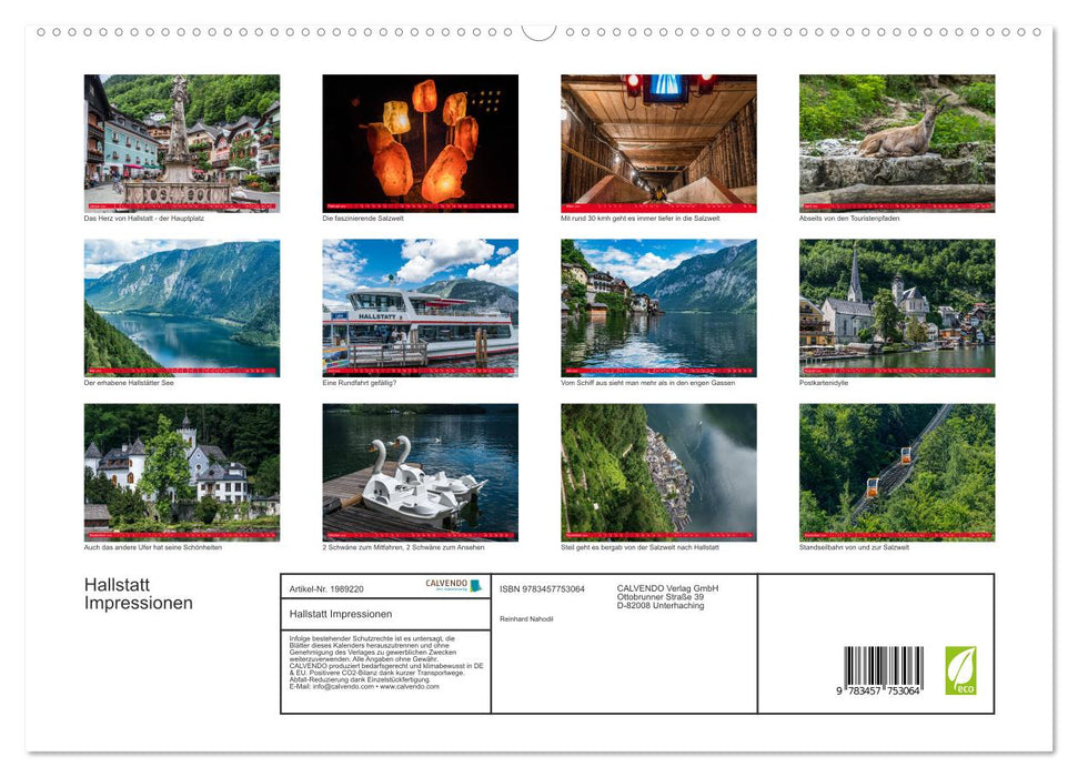 Hallstatt Impressionen (CALVENDO Premium Wandkalender 2026)