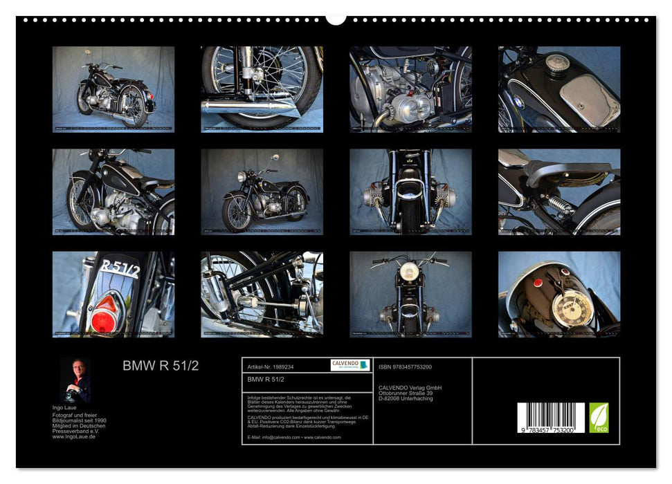 BMW R 51/2 (CALVENDO Premium Wandkalender 2026)