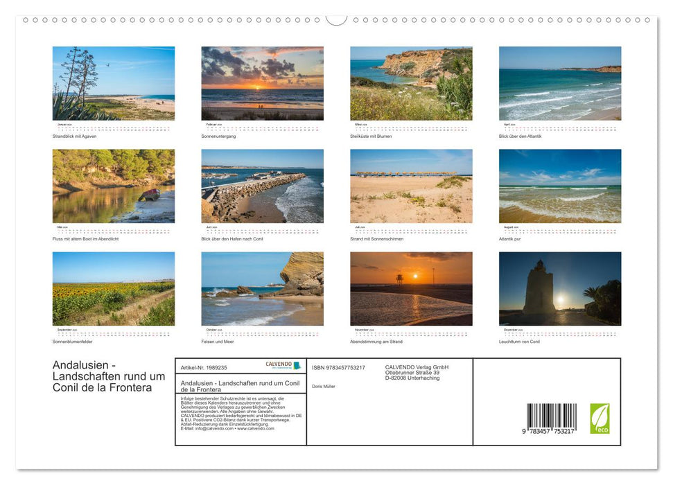 Andalusien - Landschaften rund um Conil de la Frontera (CALVENDO Premium Wandkalender 2026)
