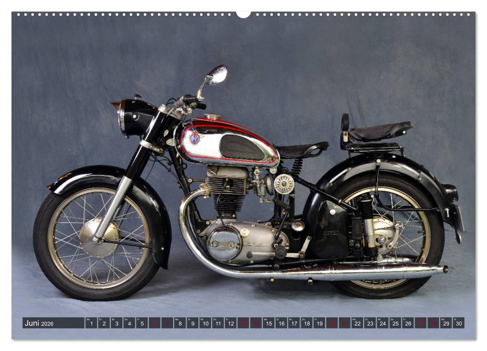 Deutsche Motorrad - Legenden - Rollende Kunstwerke aus alten Zeiten (CALVENDO Premium Wandkalender 2026)