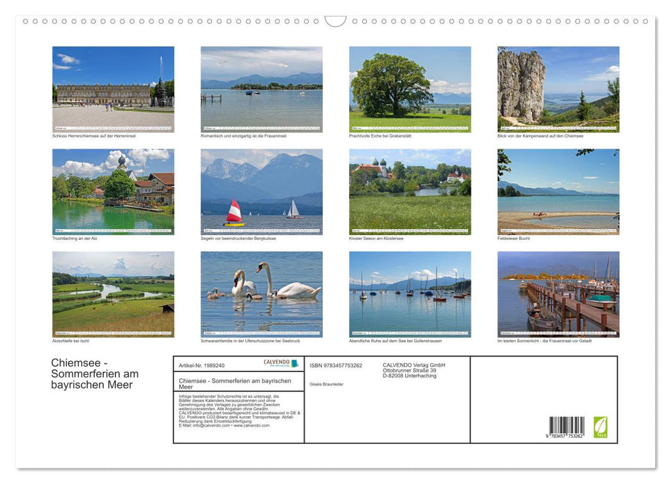 Chiemsee - Sommerferien am bayrischen Meer (CALVENDO Wandkalender 2026)