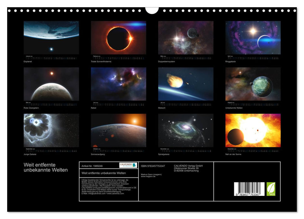 Weit entfernte unbekannte Welten (CALVENDO Wandkalender 2026)