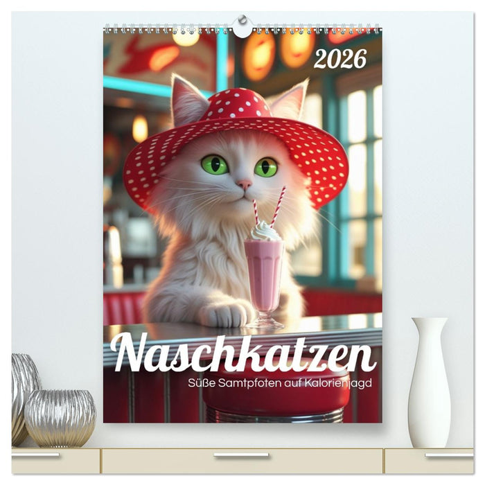 Naschkatzen – Süße Samtpfoten auf Kalorienjagd (CALVENDO Premium Wandkalender 2026)