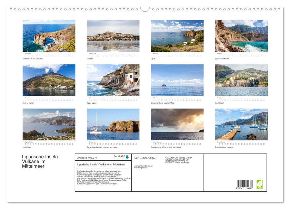 Liparische Inseln - Vulkane im Mittelmeer (CALVENDO Wandkalender 2026)