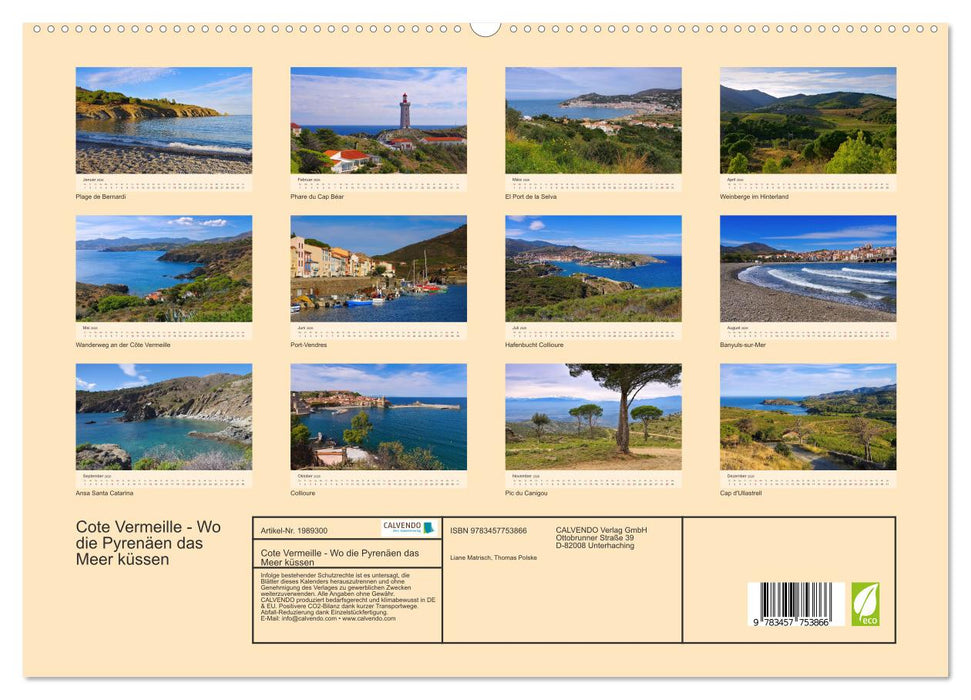 Cote Vermeille - Wo die Pyrenäen das Meer küssen (CALVENDO Premium Wandkalender 2026)