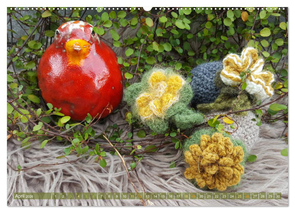 Häkelimpressionen - Gehäkelte Ideen für Haus und Garten (CALVENDO Premium Wandkalender 2026)