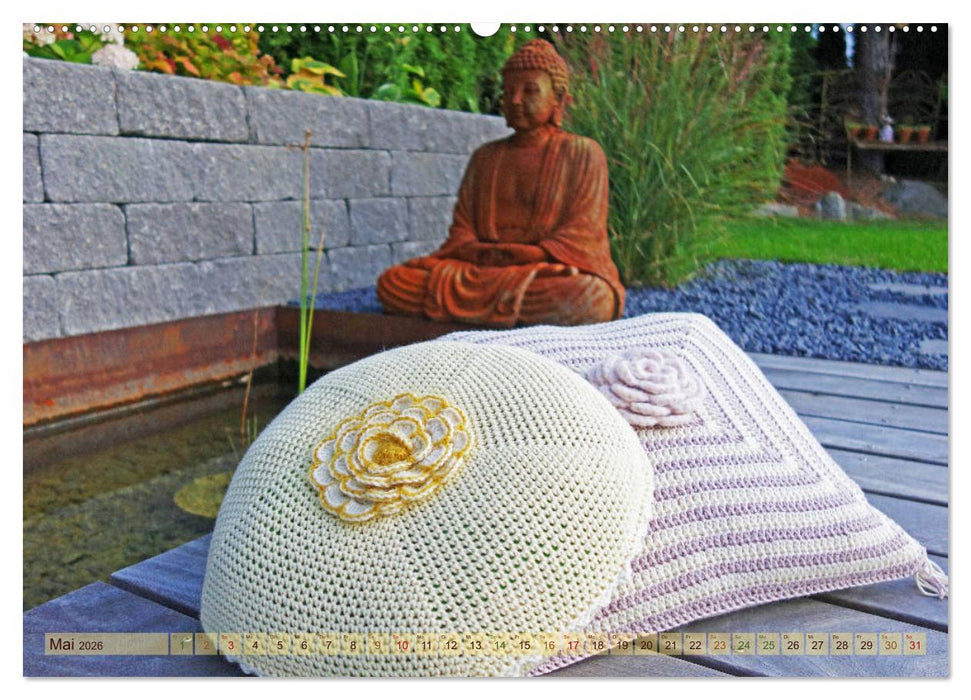 Häkelimpressionen - Gehäkelte Ideen für Haus und Garten (CALVENDO Premium Wandkalender 2026)
