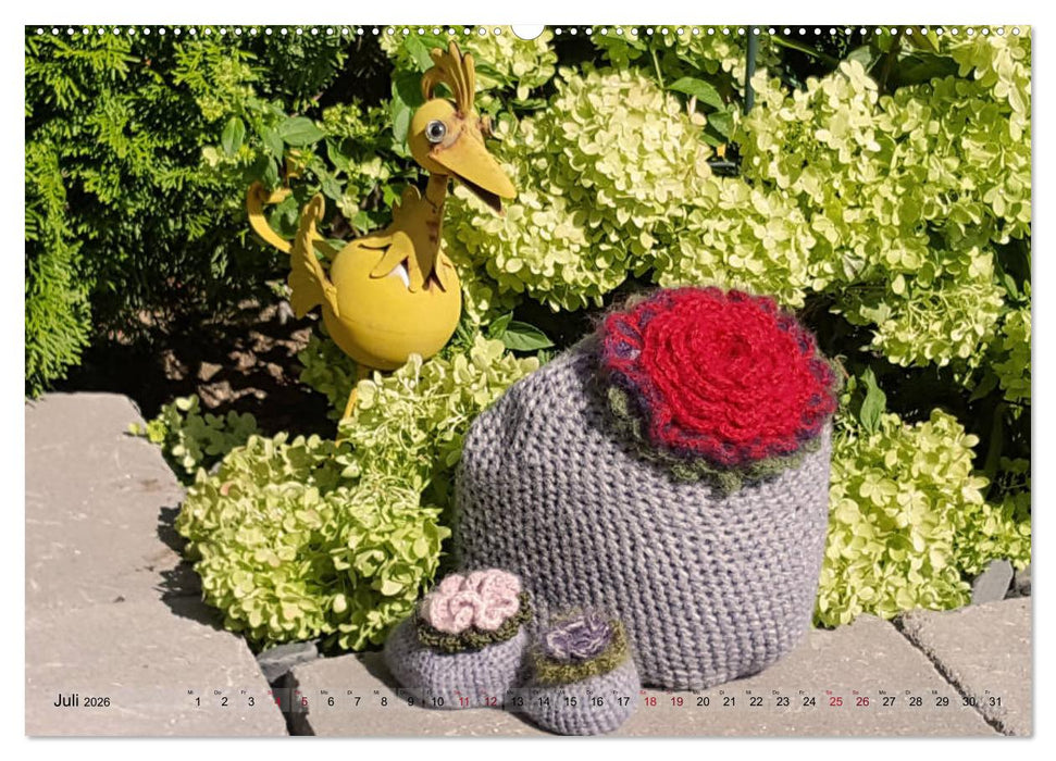 Häkelimpressionen - Gehäkelte Ideen für Haus und Garten (CALVENDO Premium Wandkalender 2026)