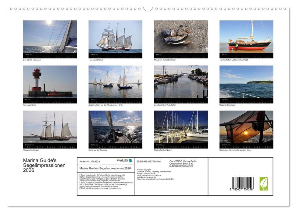 Marina Guide's Segelimpressionen 2026 (CALVENDO Premium Wandkalender 2026)