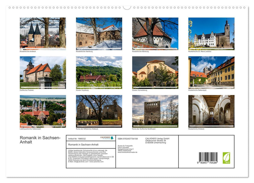Romanik in Sachsen-Anhalt (CALVENDO Premium Wandkalender 2026)
