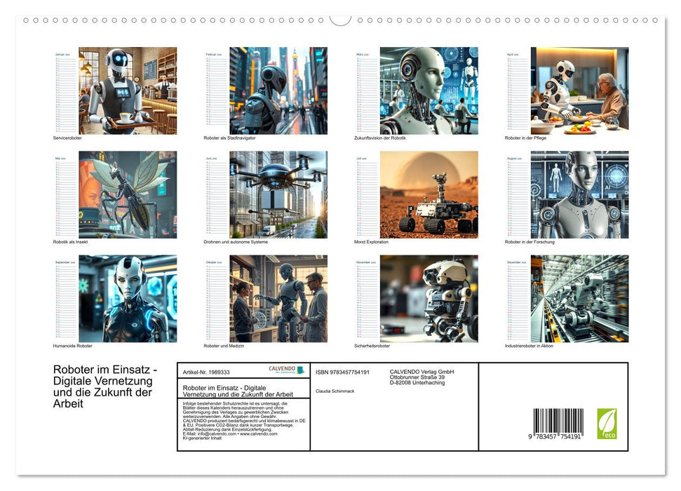 Roboter im Einsatz - Digitale Vernetzung und die Zukunft der Arbeit (CALVENDO Premium Wandkalender 2026)